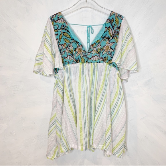 Free People Tops - Free People Being Me Tunic Striped Boho Floral